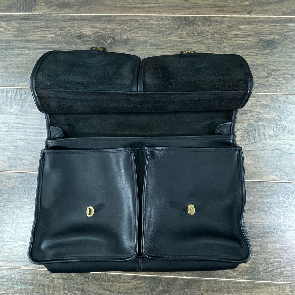 VTG Coach 5279 Black Leather Messenger Briefcase USA - Picture 7 of 13